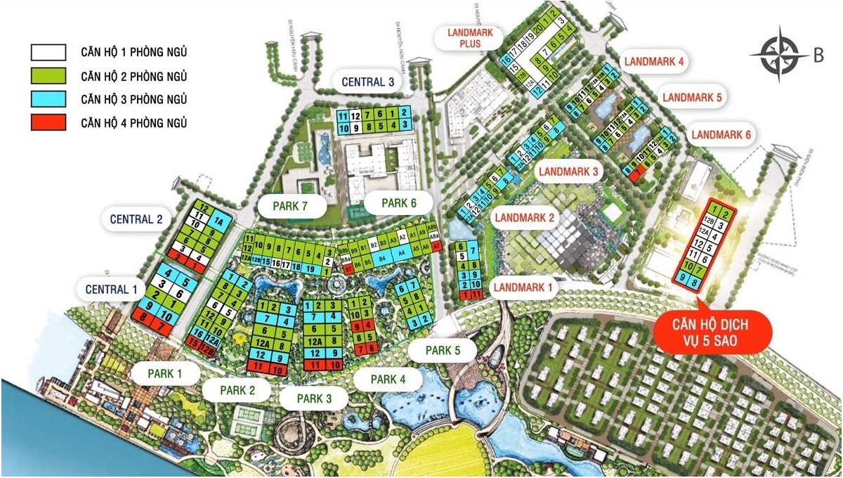 Mặt bằng tổng thể dự án Vinhomes Central Park
